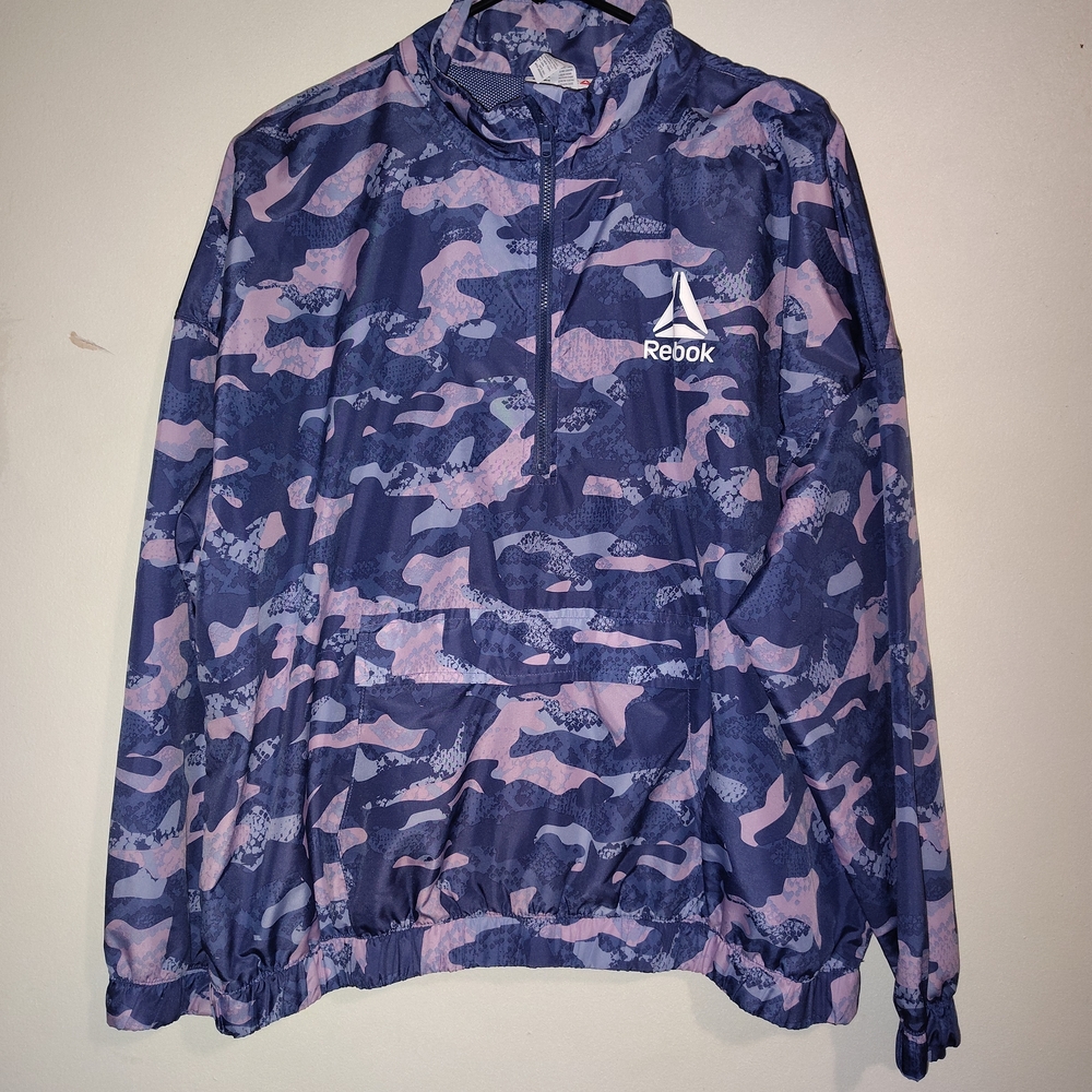 Reebok Navy and Lavender Camo Pullover